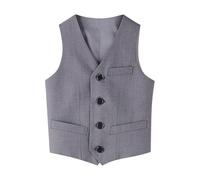 Gilet de Costume Formel à 3 Boutons pour Petit Garçon, Gilet Garçon Élégant, Veste sans Manches Cérémonie, Idéal pour Cérémonie et Fête