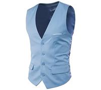 Gilet De Costume Homme Travail Pour Matelassé Sans Manche Costumes Et Vestes Cowboy Veste Multipoche Manches Chasse Multipoches Ensemble Chic Reporter Ete Été Gilets Peche Saharienne,Bleu clair-1,M