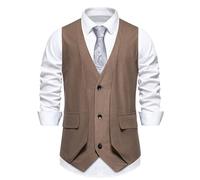 Gilet de costume pour homme | Gilet pour homme décontracté formel gilet simple boutonnage gilet classique col en V gilet léger gilet en coton de couleur unie gilet d'affaires en plein air gilet