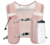 Gilet de Course avec Sac d'hydratation, Gilet de Marathon Respirant et réfléchissant pour Hommes et Femmes, Sac à Dos Course réglable sans Rebond avec Bouteille d'eau, Gilets pour Hommes