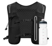 Gilet de Course avec Sac d'hydratation, Gilet de Marathon Respirant et réfléchissant pour Hommes et Femmes, Sac à Dos Course réglable sans Rebond avec Bouteille d'eau, , Gilets pour Hommes