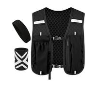 Gilet de course de nuit - Gilet d'hydratation de sport réglable avec bandeau et dragonne - Gilet de course respirant - Pour homme et femme - Pour le fitness, la marche, le sentier, le cyclisme