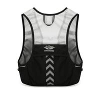 Gilet de course léger en plein air : sac à dos d'hydratation unisexe, sac à dos isotherme et support de téléphone, pour homme et femme (noir)
