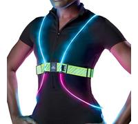 Gilet de course lumineux et réfléchissant multicolore noxgear Tracer2 | Ajustable, rechargeable, étanche | Éclairage pour coureurs, cyclistes et marcheurs | Gilet haute visibilité (Taille: Très Grand)