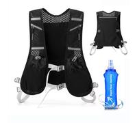 Gilet de course pour homme et femme - Ultra léger - Réfléchissant - Avec bouteille d'eau de 500 ml - Sangles de poitrine réglables - Pour la course, le cyclisme, les trails, les marathons