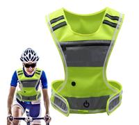 Gilet de course réfléchissant à LED - Angle de lumière réfléchissant et ceinture élastique Vêtement d'éclairage de nuit de sécurité, équipement de course de nuit étanche pratique pour les co