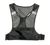 Gilet de course réfléchissant de nuit en maille respirante réglable unisexe avec bandes haute visibilité, poche avant en polyester léger, convient aux adolescents et adultes pour la course à pied et