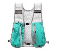 Gilet de course réfléchissant pour homme et femme | Réglable léger avec bouteille d'eau | Lumières rechargeables pour coureurs | Hydratation respirante avec sangles réglables, bleu, Consulte la