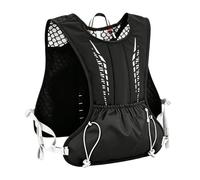 Gilet de Course - Sac de Poitrine de randonnée à Sangle réglable, capacité d'équipement de 8 litres | 4 Pochettes en Extensible, 1 Clip d'urgence pour sifflet, itinéraire de Tube d'hydratation