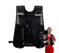 Gilet de course - Sac de poitrine d'hydratation réfléchissant, sac banane léger avec support pour téléphone, poche de rangement pour bouteille d'eau de 500 ml, sangles réglables | Respirant Course à p