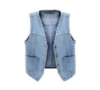 Gilet de cowboy pour fille et cowboy sans manches sans manches gilet épaule en dehors des élèves porter manteau veste d'hiver duvet femme, b, 13-14 ans