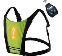 Gilet de cyclisme réfléchissant avec LED rechargeable -indicateur de direction à distance pour les hommes femmes à l'extérieur en plein air au jogging