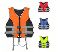 Gilet de Flottaison pour Adulte Gilet de Sauvetage Universel pour Hommes Femmes avec Ceinture Réglable pour Natation Pêche Navigation Surf et Sports Nautiques(Orange,S)