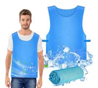 Gilet de glace, refroidissement estival et prévention de la chaleur Gilet de glace Vêtements de glace Aide d'été Prévention de la chaleur estivale Vêtements de travail d'extérieur + Serviette froide