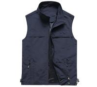 Gilet de golf coupe-vent pour homme avec poche Softshell sans manches pour course à pied, randonnée, sport, voyage, Z11-blue Gilets de pêche pour hommes, M