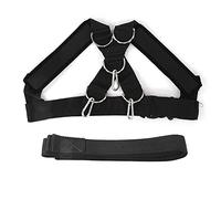 Gilet de Harnais de traîneau avec Bretelles réglables et Sangle de Traction pour l'entraînement des pneus et du traîneau (Noire)