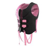 Gilet de Kayak Réglable pour Adulte Veste de Flottaison Haute Flottabilité avec Sangles Entrejambe pour Navigation Natation Sports Nautiques Sécurité en Milieu Aquatique(Pink,XL)