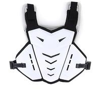 Gilet de Moto résistant aux Chocs et Respirant, Protection du Dos de la Poitrine pour l'équitation, Les Sports de Plein air, léger, réglable, Taille Libre, Mousse PE, Noir et Blanc (White)
