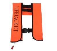 Gilet de Natation Gonflable Ergonomique 150N Veste de Flottaison Réglable avec Bande Réfléchissante pour Enfants Adultes Sports Nautiques(Orange)