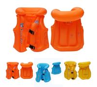 Gilet de Natation Gonflable pour Enfants Gilet de Sauvetage Gonflable en PVC avec Protection la tête Gilets Sauvetage sécurité pour Enfants avec Double Boucle, Natation portab