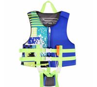 Gilet de natation réglable avec sangle de sécurité pour enfants de 3 à 6 ans, 12,7 à 20,9 kg, idéal pour la piscine, la plage, le bateau et l'apprentissage de la natation, taille M, bleu