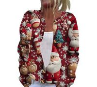 Gilet de Noel Femme Veste Interieur Laine Elegant Sapin Tenue Cardigan Chic Et Elegant Long Grande Taille Couple Duo Pull Moche Boel Beau Personnalisable Pull de Noel Femme Rouge foncé L