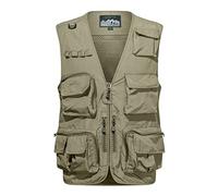 Gilet de Pêche pour Homme - Veste de Loisirs Légère pour Safari, Trekking, Randonnée, Camping - Séchage Rapide - Gilet Fonctionnel pour Pêcheur, Chasseur