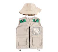 Gilet de pêche pour - Uniforme junior, vêtements de scout sauvage | Veste durable multi-poches, chapeau de terrain éducatif interactif pour les vacances d'été, le jardin, l'apprentissage des