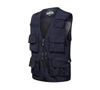 Gilet de Plein air,Veste sans Manches Multi-Poches Hommes Manteau sans Manche Gilet de pêche Gilet sans Manches Gilet Journaliste Veste de Sport devoyage Photographie Camping Chass Loisirs Veste