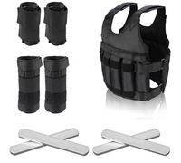Gilet de poids réglable 15-50kg, ensemble d'entraînement physique lesté avec plaque en acier, Bracelet lesté, accessoires de musculation à la cheville Weighted leg straps