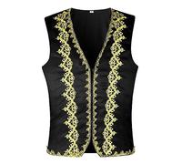 Gilet de Prince Arabe pour Homme - Gilet Oriental sans Manches Ouvert sur Le Devant - Veste pour Homme - Gilets d'halloween - Tenue de Carnaval - Fête à thème