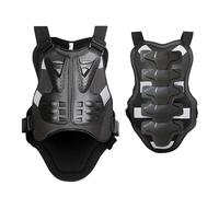 Gilet De Protection Dorsale Et Pectorale pour Moto, Protection Ajustable avec Bandes Réfléchissantes, Coque en PE Résistante Aux Chocs, pour Hommes Et Femmes Adultes,Black-M