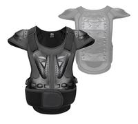 Gilet De Protection Moto Adulte Ajustable avec Protection Poitrine, Dos Et Épaules, Respirant Et Réfléchissant, Idéal pour La Conduite De Motos De Tourisme Et De Motocross,Black-L