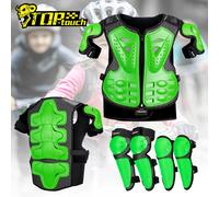 Gilet de protection pour moto pour enfants, protection du dos, protection complète du corps pour le motocross, coudières et genouillères, armure de moto pour une hauteur de 1.1 à 1.6 m MC1018-5PCS Bla