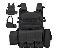 Gilet de protection réglable pour airsoft, plusieurs poches de poitrine - Gilet de transport pour l'extérieur, chasse, entraînement, paintball, cosplay, jeu de rôle, combat