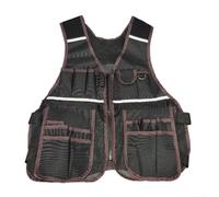 Gilet de rangement d'outils pour électriciens, charpentiers et techniciens d'entretien avec taille réglable et zones en maille respirante (C)