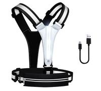 Gilet de réflexion sur la poitrine de la poitrine USB | Équipement de vélo réfléchissant LED Lumières clignotantes pour les coureurs, camping extérieur
