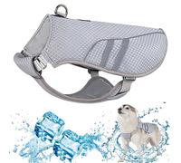 Gilet de refroidissement pour chien, protection UV, respirant, réfléchissant, protection solaire et rafraîchissante, conçu pour les activités de plein air estivales pour chiens, universel, gris (L)