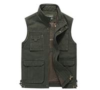 Gilet de reporter classique en coton pour homme sans manches avec poches multiples