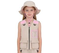 Gilet de safari robuste pour enfants avec poche, vêtements respirants | Kit de gilet d'explorateur sans manches pour garçons et filles, pour randonnée, pêche, camping, parc d'exploration, jardin
