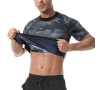 Gilet De Sauna Homme, Sudation Homme Amincissante, Debardeur Minceur De Compression pour Fitness Yoga Running Exercise, Workout Tank TopCamo,S