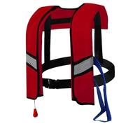 Gilet de sauvetage à gonflage automatique en nylon 150 N avec boucle réglable avec bandes réfléchissantes et sifflet tube supplémentaire pour adultes, enfants, sans réservoir d'essence (taille unique