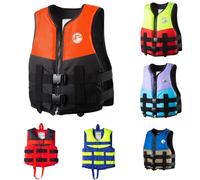 Gilet de Sauvetage Adulte de Flottabilité Réglable Unisexe Réfléchissante Vestes de Natation pour Kayak Bateau Surf Sports Nautiques