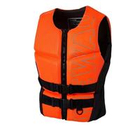 Gilet de Sauvetage avec Sangle D'entrejambe, Gilet de Flottabilité Réglable, Gilet de Natation for la Sécurité des Sports Nautiques, Pêche en Kayak, Le Surf, Le Paddle, Le Rafting(Orange,3XL)