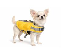 Gilet de Sauvetage Chien - Flamingo Swimmy Jaune - XS A:22 cm B:30-34 cm C:43-49 cm - Polyester - Mousse EPE - réglable - Bandes réfléchissantes - Anneau pour Laisse