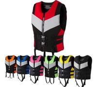 Gilet de Sauvetage en Néoprène pour Adulte, Veste de Flottaison Ajustable avec Ajustement Sûr pour Kayak Plongée Snorkeling Planche À Pagaie Pêche Sports Nautiques(Red,2XL90-100KG)