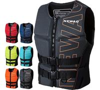 Gilet de Sauvetage en Néoprène pour Adulte, Veste de Flottaison Ajustable avec Ajustement Sûr pour Kayak Plongée Snorkeling Planche À Pagaie Pêche Sports Nautiques(Grey,L65-70kg)