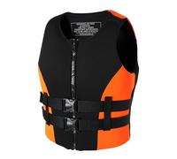 Gilet de Sauvetage en Néoprène pour Surf et Gilet de Flottaison Adulte, Sangles Réglables, Confort Respirant pour Natation, Pêche et Navigation(Orange,XL)