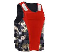Gilet de Sauvetage for Adultes, Gilet de Sauvetage en néoprène, Gilet de Sauvetage for Sports Nautiques, for Kayak, plongée avec Tuba et pédalo(Red,L)