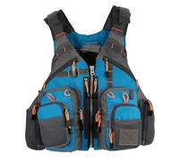 Gilet de Sauvetage for la Pêche en Plein Air avec Fermeture Éclair et Ceinture Réglable, Veste Multi-Poches for Accessoire de Pêche(B)